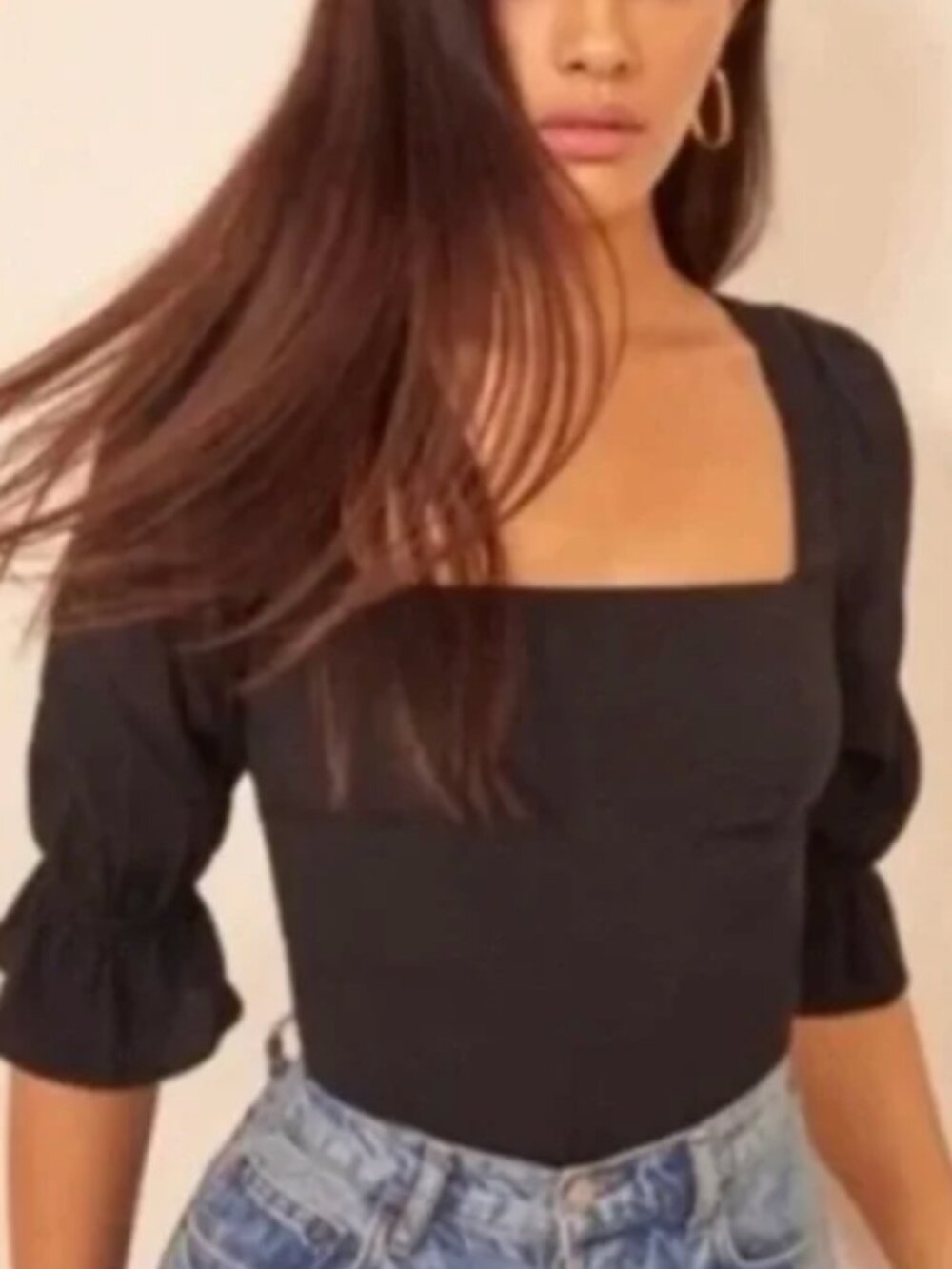 REFORMATION Ana Black Top | Size 4